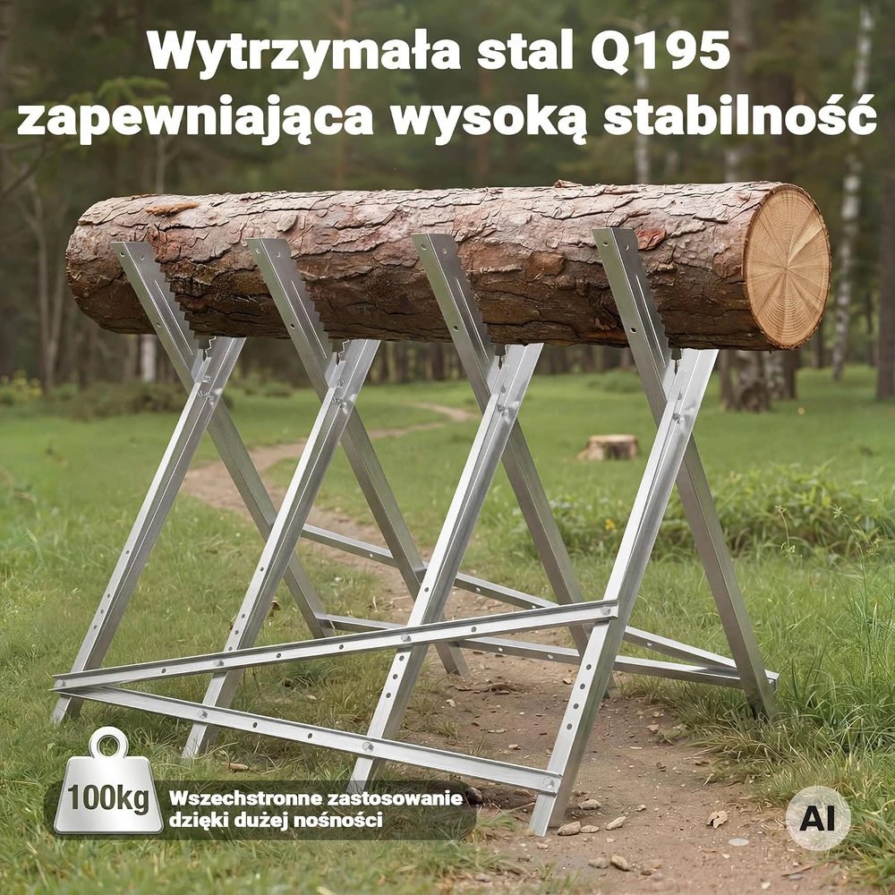 Wiltec sulankstomas malkų pjovimo stovas su 4 laikikliais, iki 100 kg, 63858