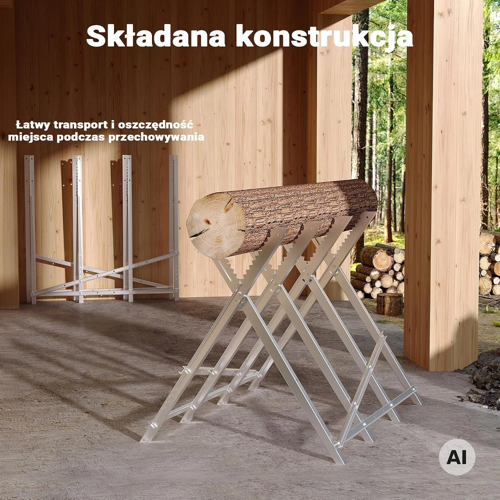 Wiltec sulankstomas malkų pjovimo stovas su 4 laikikliais, iki 100 kg, 63858