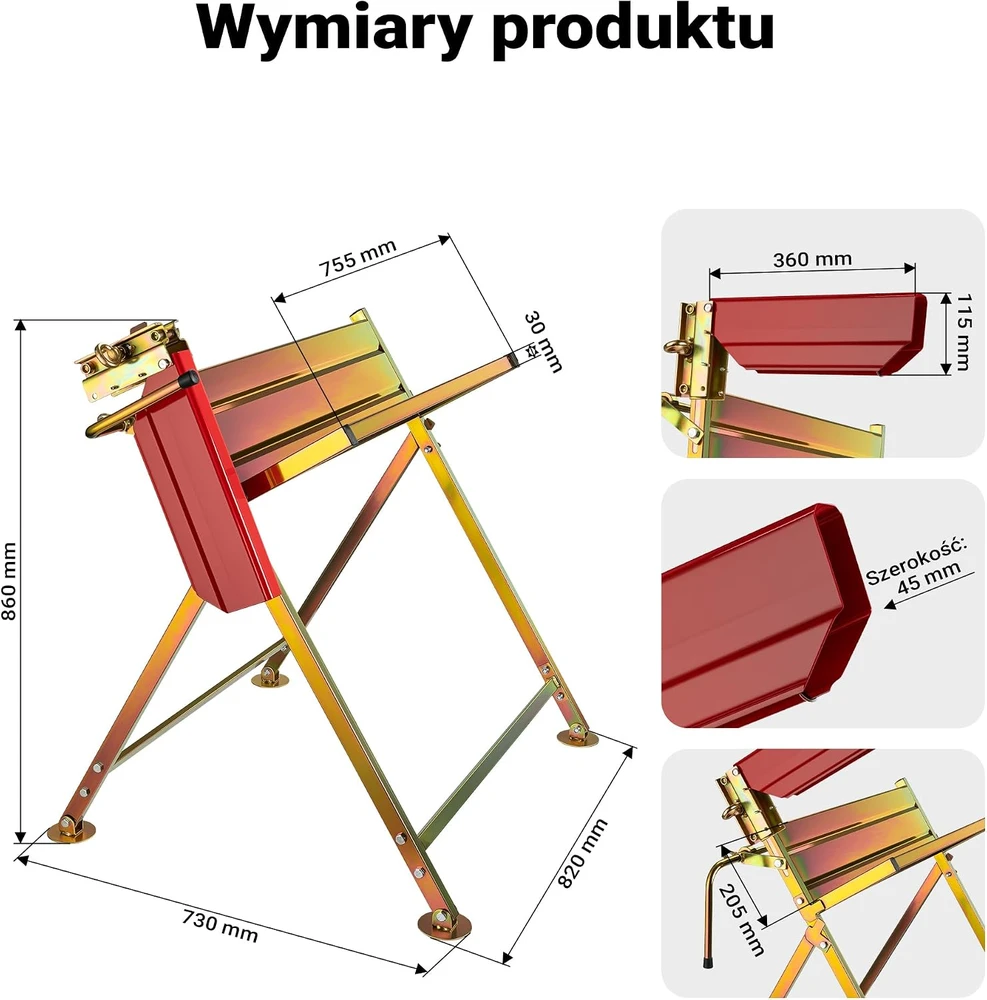 Wiltec sulankstomas medienos pjovimo stovas su pjūklo laikikliu, 120 kg, 61973