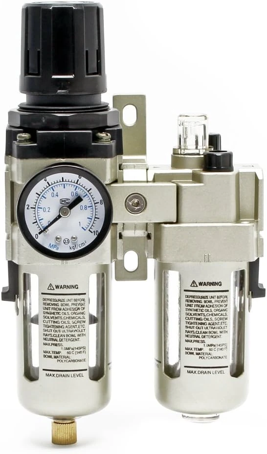 Wiltec suslėgto oro priežiūros įrenginys su filtru ir reguliatoriumi 1/4 col., 10 bar, 51362
