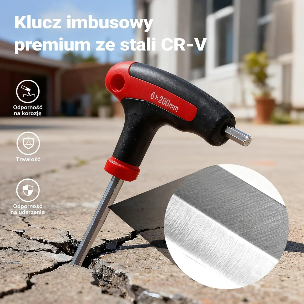 Wiltec T formos šešiakampių raktų rinkinys 11 vnt., 2–10 mm, chromo-vanadžio plienas, 61287
