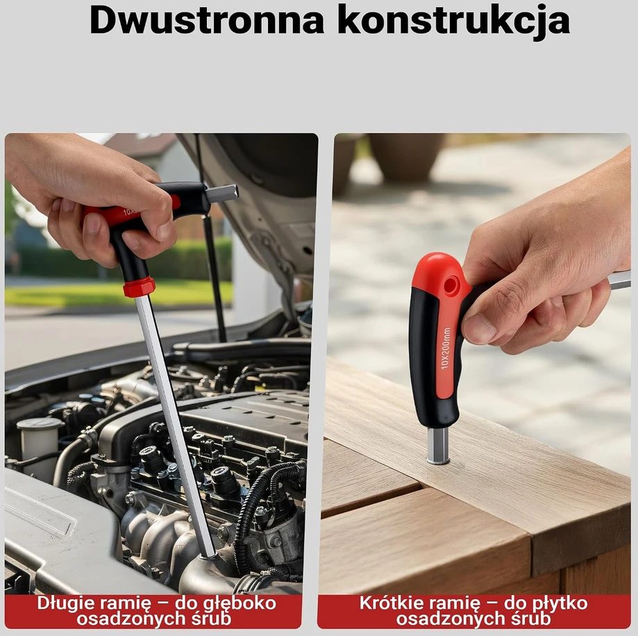 Wiltec T formos šešiakampių raktų rinkinys 11 vnt., 2–10 mm, chromo-vanadžio plienas, 61287