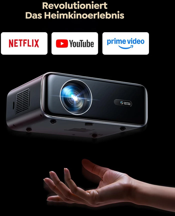 WiMiUS išmanusis projektorius Full HD 1080p, 1000 ANSI lm, Wi-Fi 6, Bluetooth P62 Pro