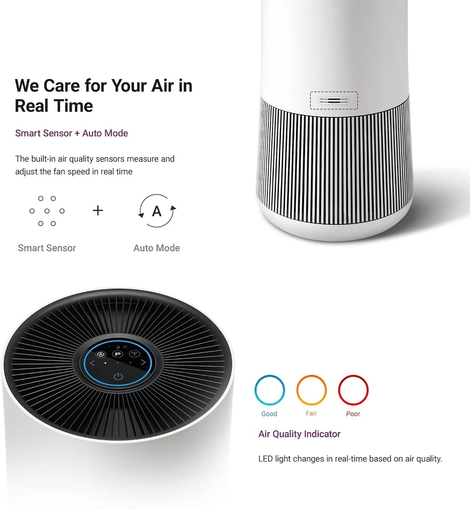 Winix oro valytuvas su HEPA filtru, Wi-Fi, CADR 250 m³/h, iki 50 m², T500