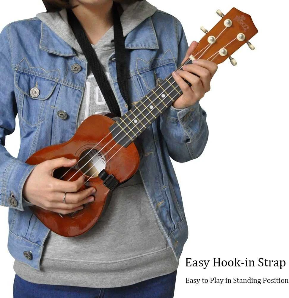 Winzz Sopraninės ukulelės rinkinys pradedantiesiems, rudas