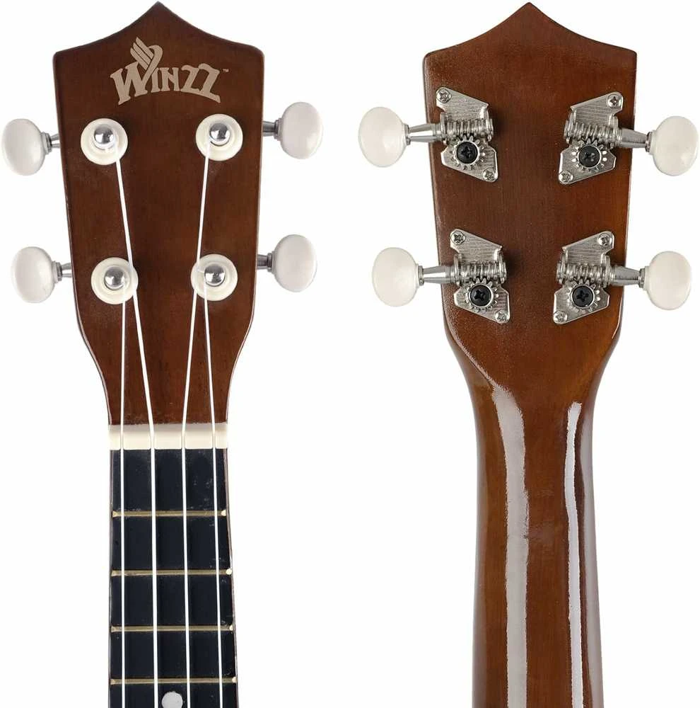Winzz Sopraninės ukulelės rinkinys pradedantiesiems, rudas