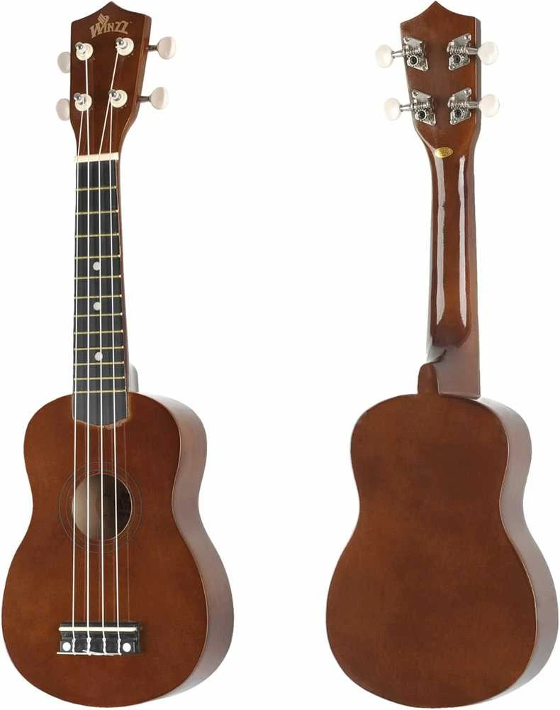 Winzz Sopraninės ukulelės rinkinys pradedantiesiems, rudas