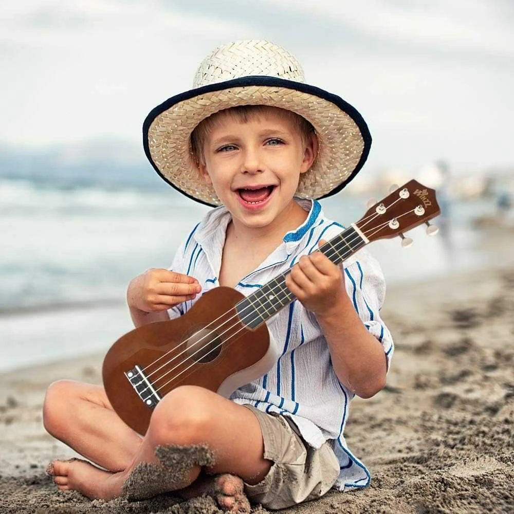 Winzz Sopraninės ukulelės rinkinys pradedantiesiems, rudas