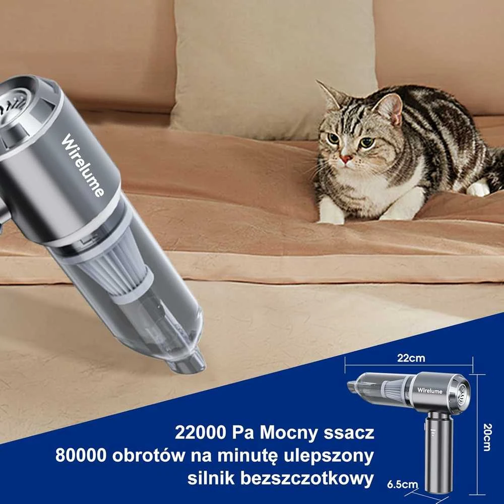 Wirelume belaidis rankinis dulkių siurblys 22000Pa 120 W HEPA filtras akumuliatorinis ST-6653Plus