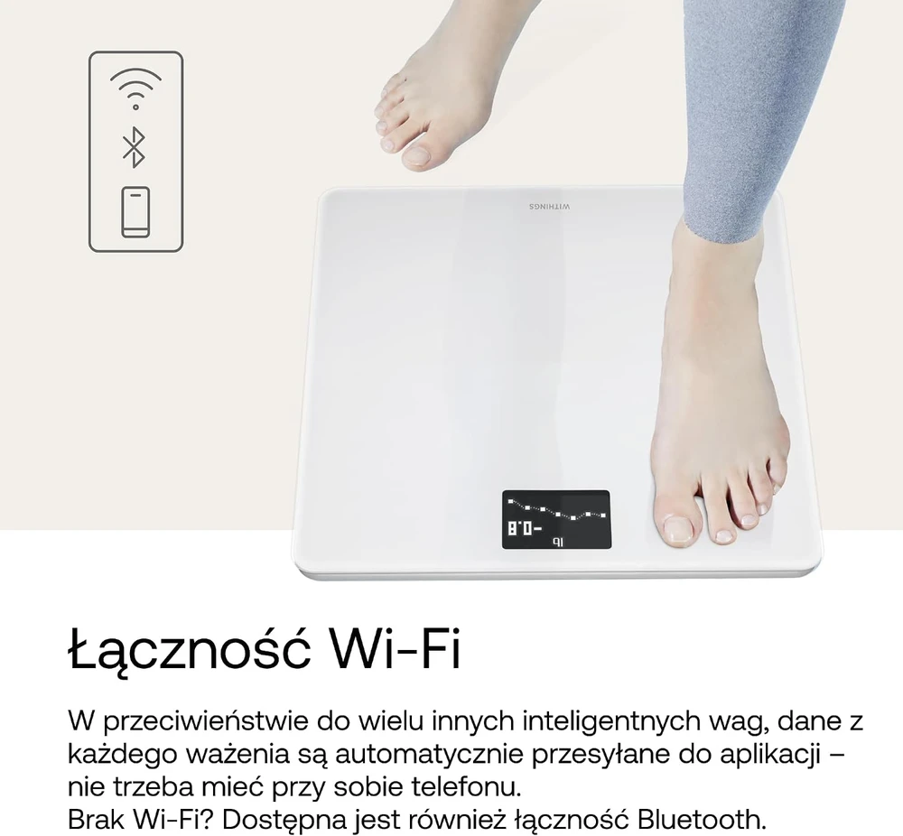 Withings Body išmaniosios svarstyklės, baltos spalvos (WBS06-White-All-Inter)