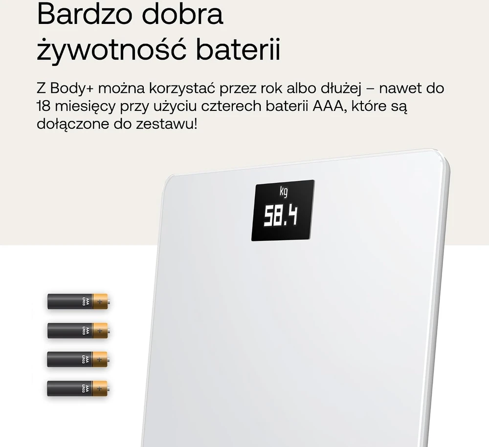 Withings Body išmaniosios svarstyklės, baltos spalvos (WBS06-White-All-Inter)