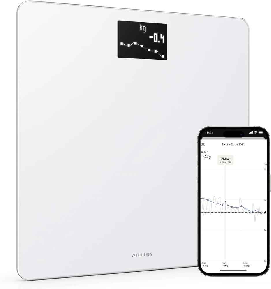 Withings Body išmaniosios svarstyklės, baltos spalvos (WBS06-White-All-Inter)