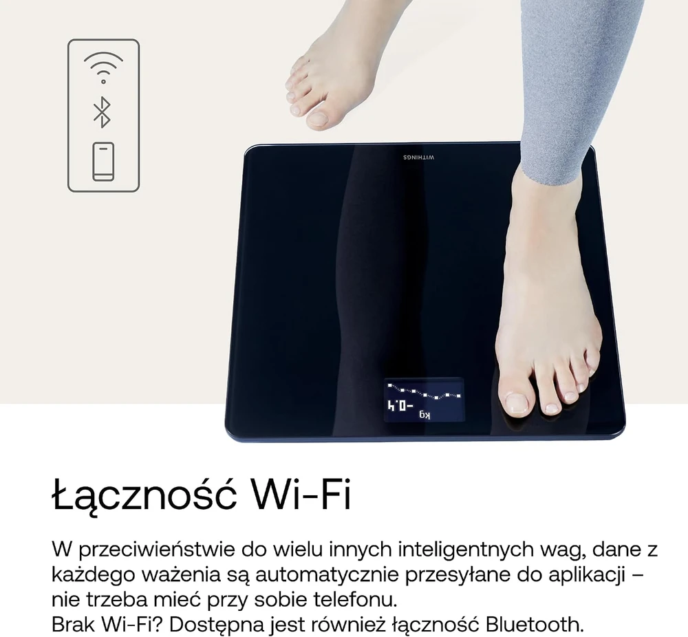 Withings Body išmaniosios svarstyklės, juodos spalvos (WBS06-Black-All-Inter)