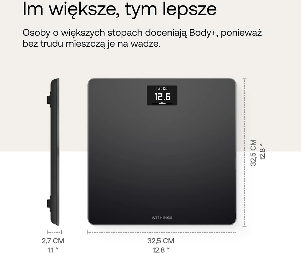 Withings Body išmaniosios svarstyklės, juodos spalvos (WBS06-Black-All-Inter)
