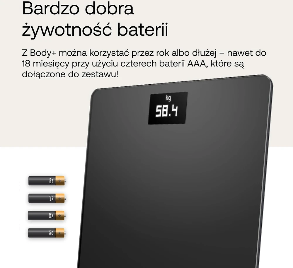 Withings Body išmaniosios svarstyklės, juodos spalvos (WBS06-Black-All-Inter)