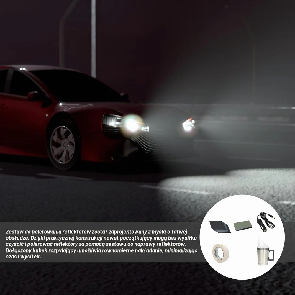 WIYETY automobilinių žibintų restauravimo rinkinys su 3 m maitinimo laidu