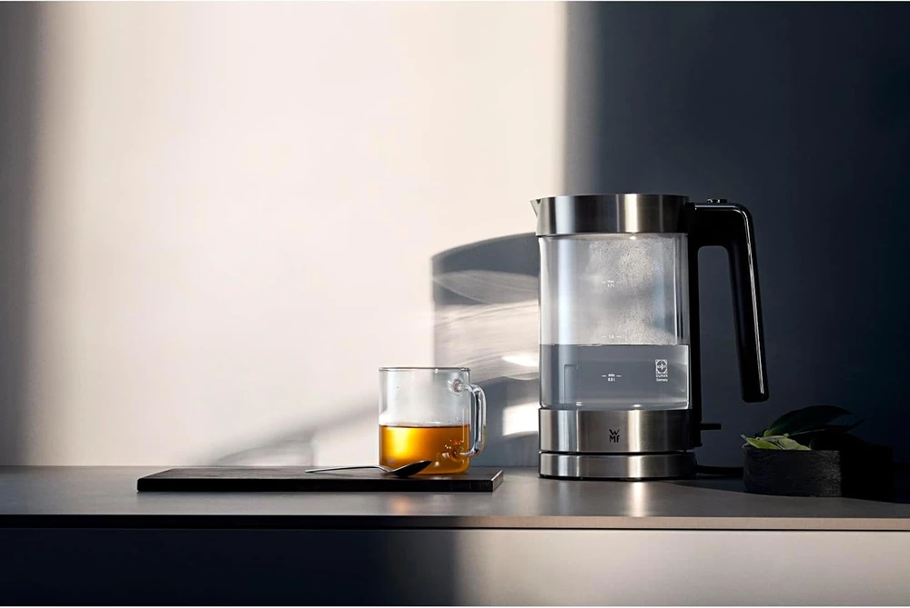 WMF 413150011 LONO Standard virdulys, Glass, Nerūdijantis plienas/Juodas, 3000 W, 360° rotational base, 1.7 L