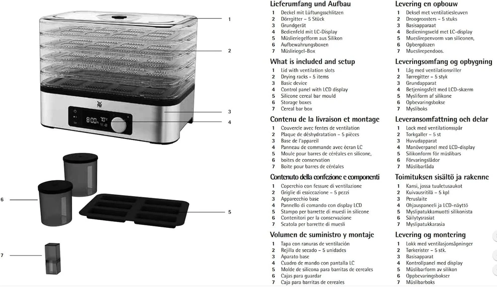 Džiovintuvas WMF KITCHENminis Automatinė Džiovintuvas Užkandžiai išsinešimui