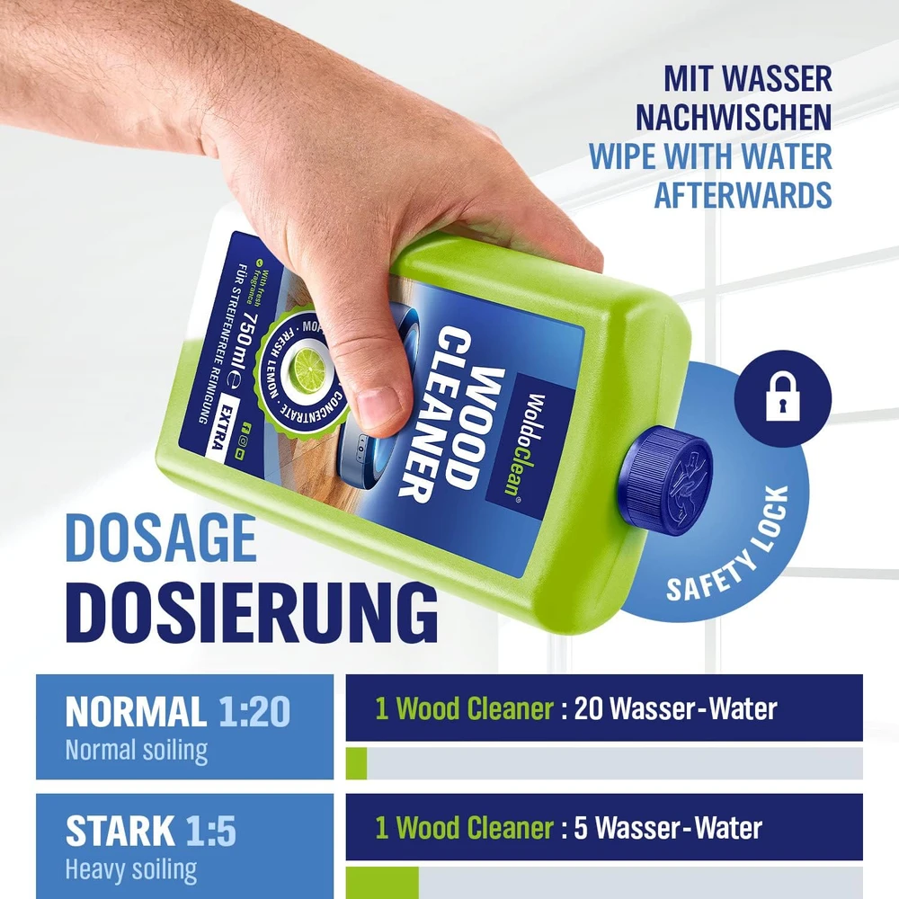 WoldoClean grindų valiklis grindų plovimo robotams, medinėms grindims, 750 ml, 9844