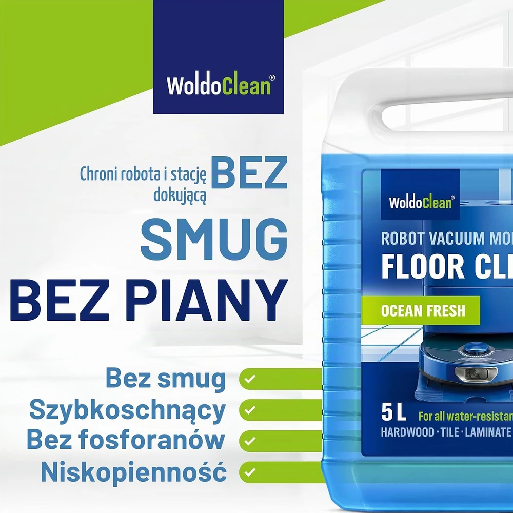 WoldoClean grindų valiklis robotams su grindų plovimo funkcija, 5 l, 4262506451434