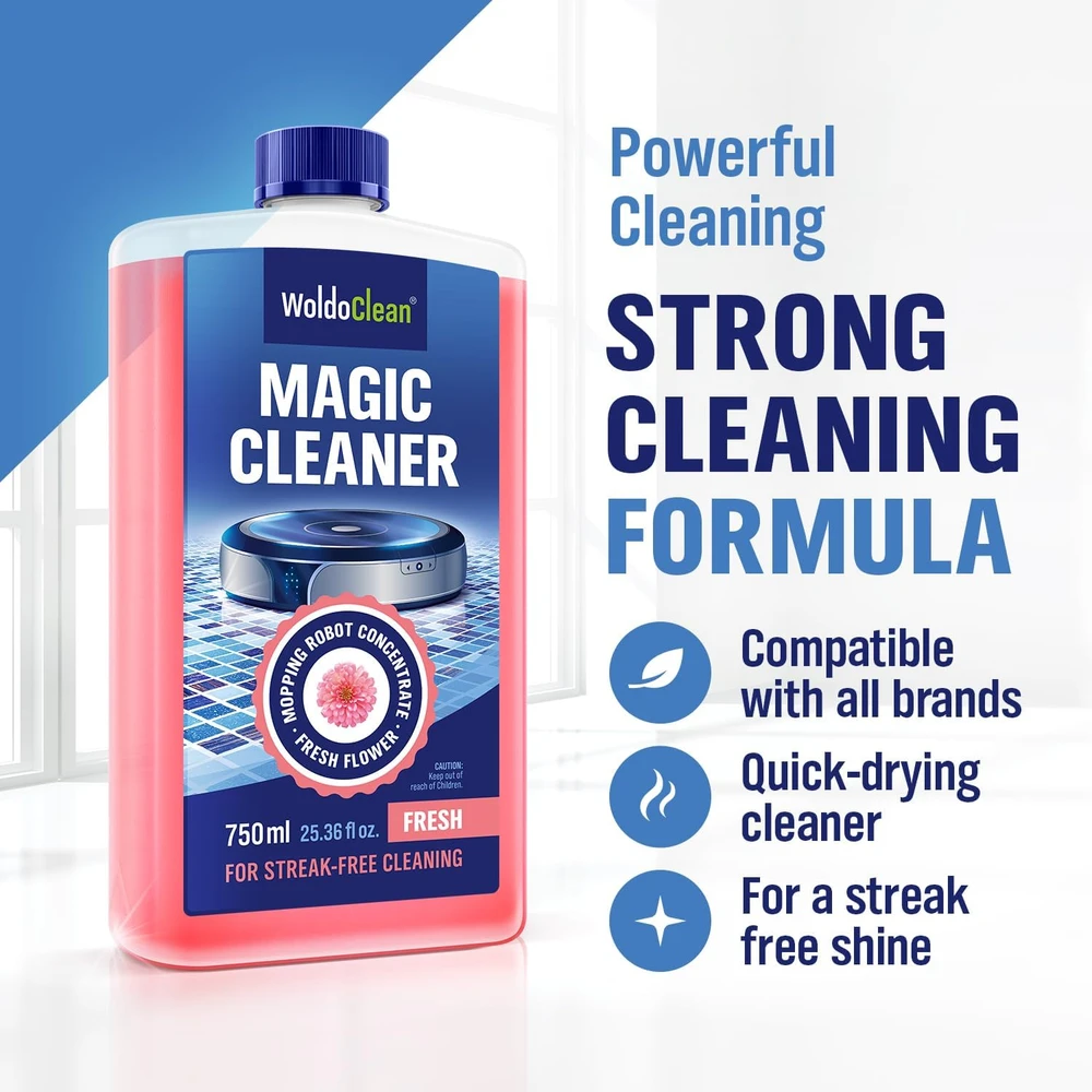 WoldoClean valiklis grindų plovimo robotams, 750 ml, gėlių kvapo, 9825