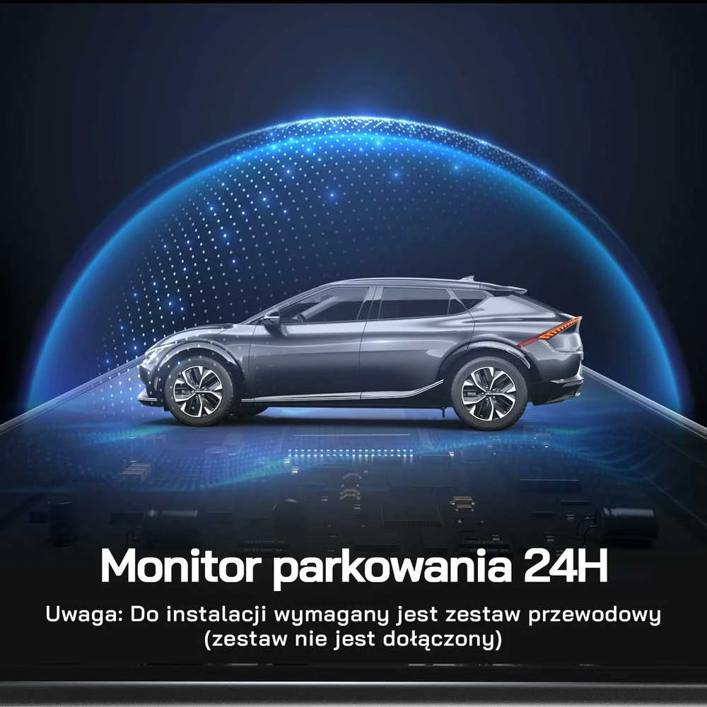 WOLFANG 4K vaizdo registratorius su priekiniu ir galiniu vaizdu