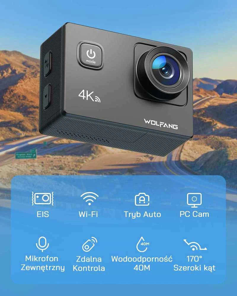 WOLFANG GA100 Veiksmo kamera