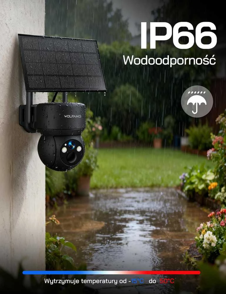WOLFANG lauko stebėjimo kamera 4G, 2.5 K vaizdo įrašymas, saulės energija, naktinis matymas, WT08-UK-RKL