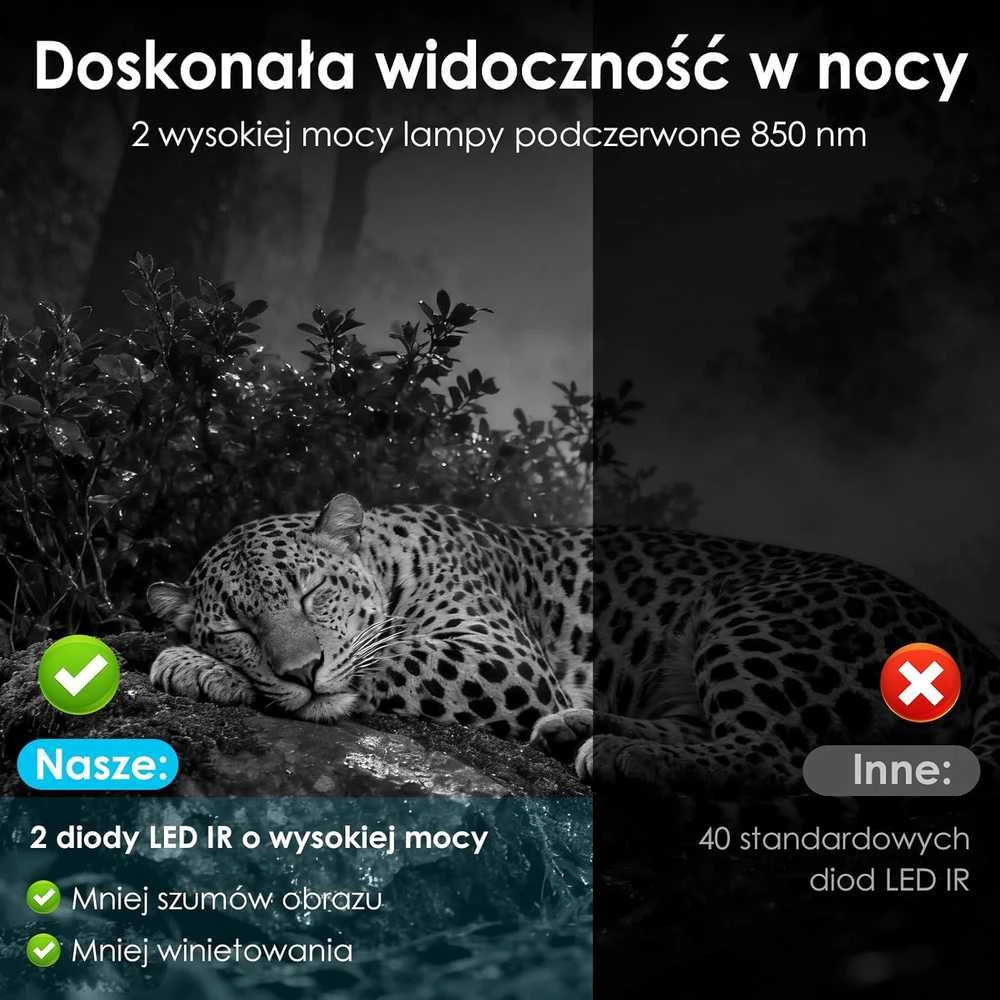 WOLFANG mobilioji laukinės gamtos kamera 4G LTE, 2K, 36 MP, super naktinis matymas, WT07