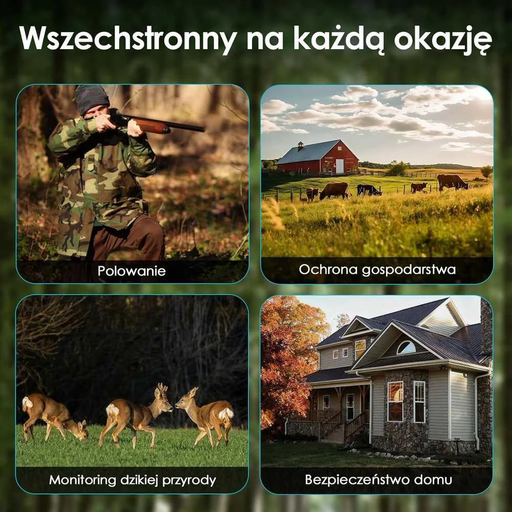 WOLFANG mobilioji laukinės gamtos kamera 4G LTE, 2K, 36 MP, super naktinis matymas, WT07