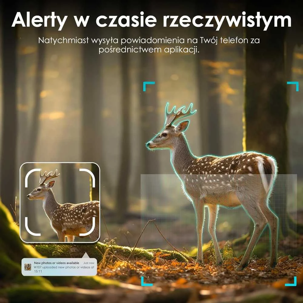 WOLFANG mobilioji laukinės gamtos kamera 4G LTE, 2K, 36 MP, super naktinis matymas, WT07