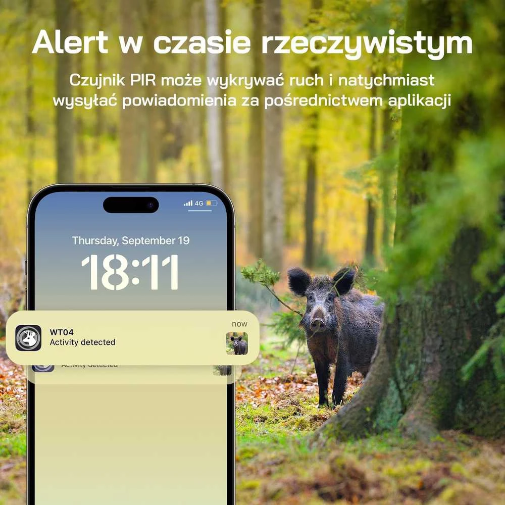 WOLFANG saulės energija maitinama 4G LTE lauko kamera, 2.5 K naktinis matymas, IP66, WT04