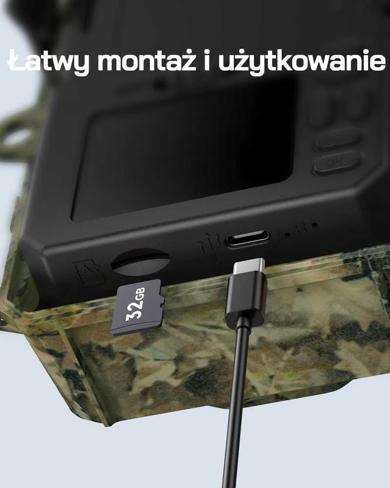 WOLFANG saulės energija maitinama laukinė kamera 4K 48 MP, naktinis matymas, IP66, 0,1 s trigeris, WT02