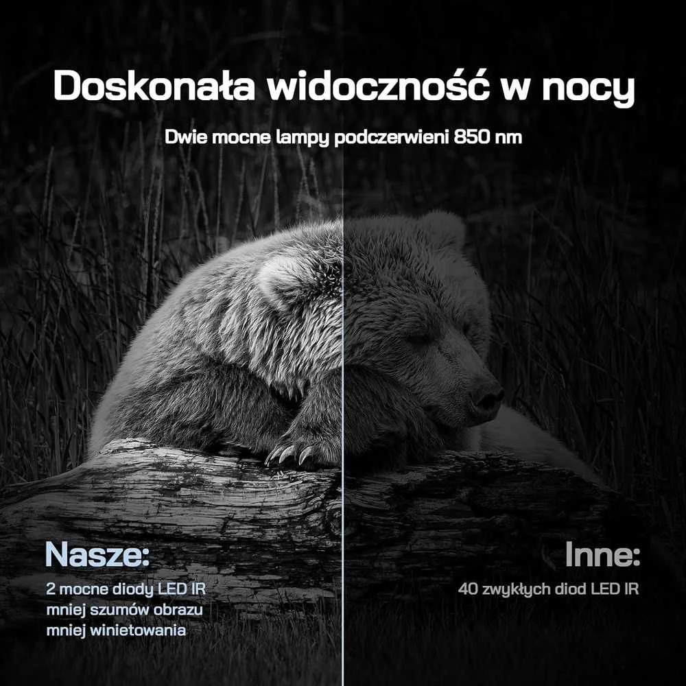 WOLFANG saulės energija maitinama lauko kamera su 4K raiška, 46 MP, Wi-Fi, Bluetooth ir IP66