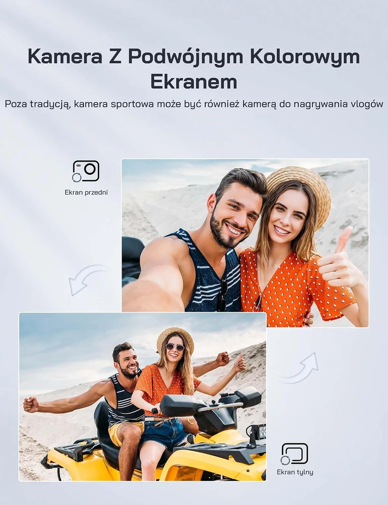 WOLFANG sporto kamera 4K 60 FPS, 20 MP, Wi-Fi, atspari vandeniui iki 40 m GA420
