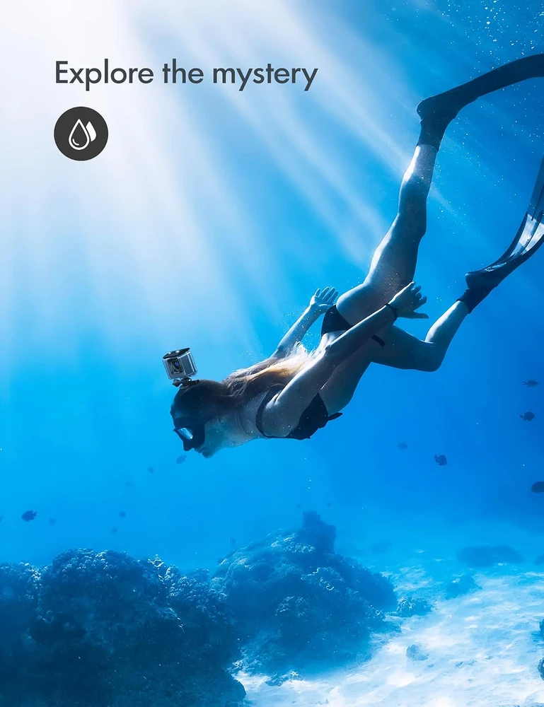 WOLFANG sporto kamera 4K UHD 24 MP Wi-Fi, atspari vandeniui iki 40 m GA200