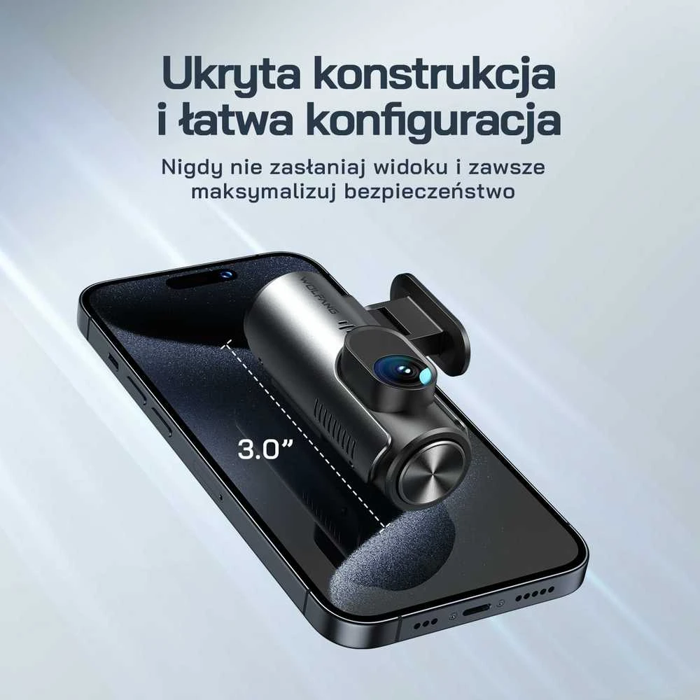 WOLFANG WD03 Vaizdo registratorius su priekiniu ir galiniu vaizdu