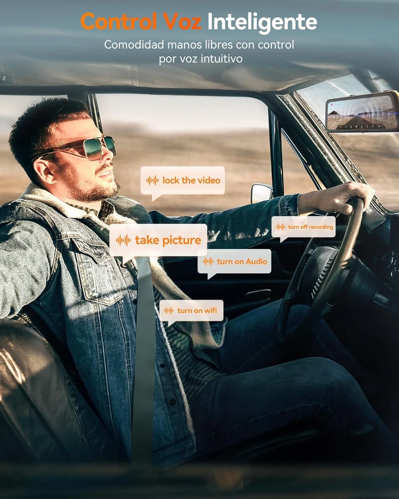 WOLFBOX automobilinė vaizdo kamera veidrodyje G900 PRO, 4K, 12 colių, galinė 2,5K kamera