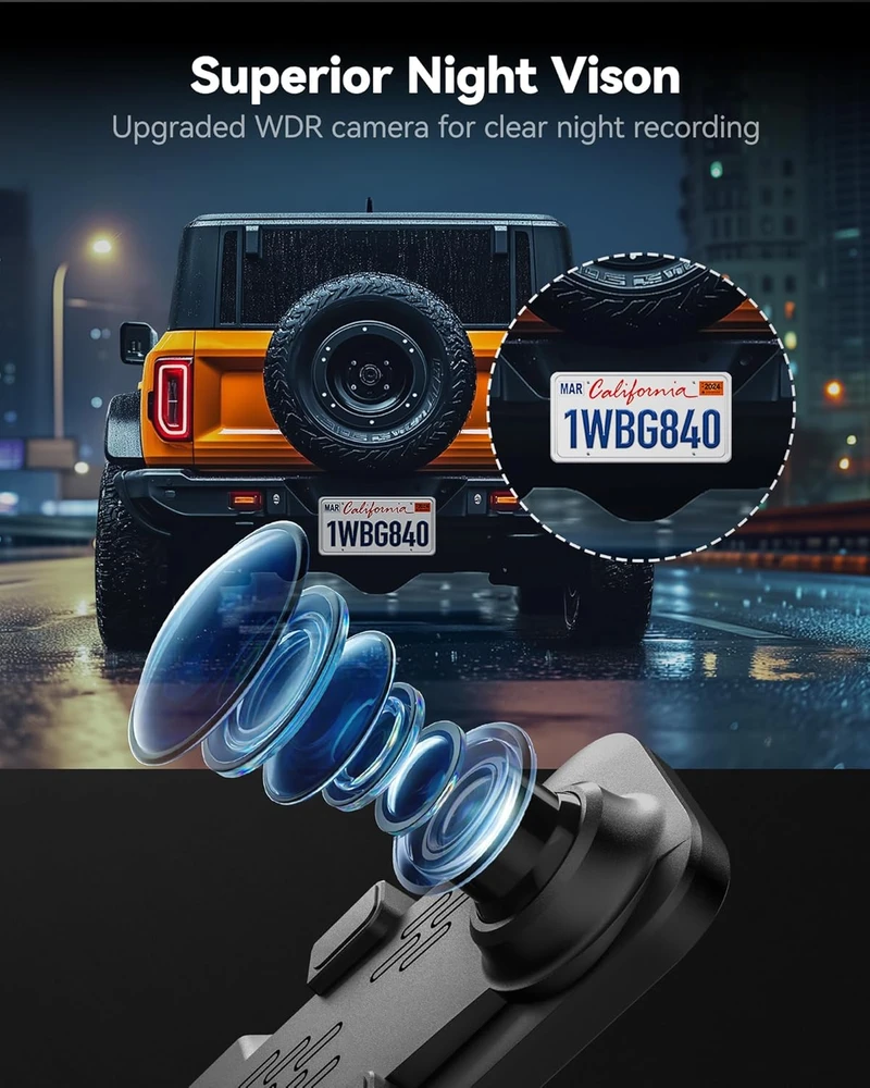 WOLFBOX veidrodinė automobilio vaizdo registratorius 12" jutiklinis ekranas 4K + galinė kamera G840S