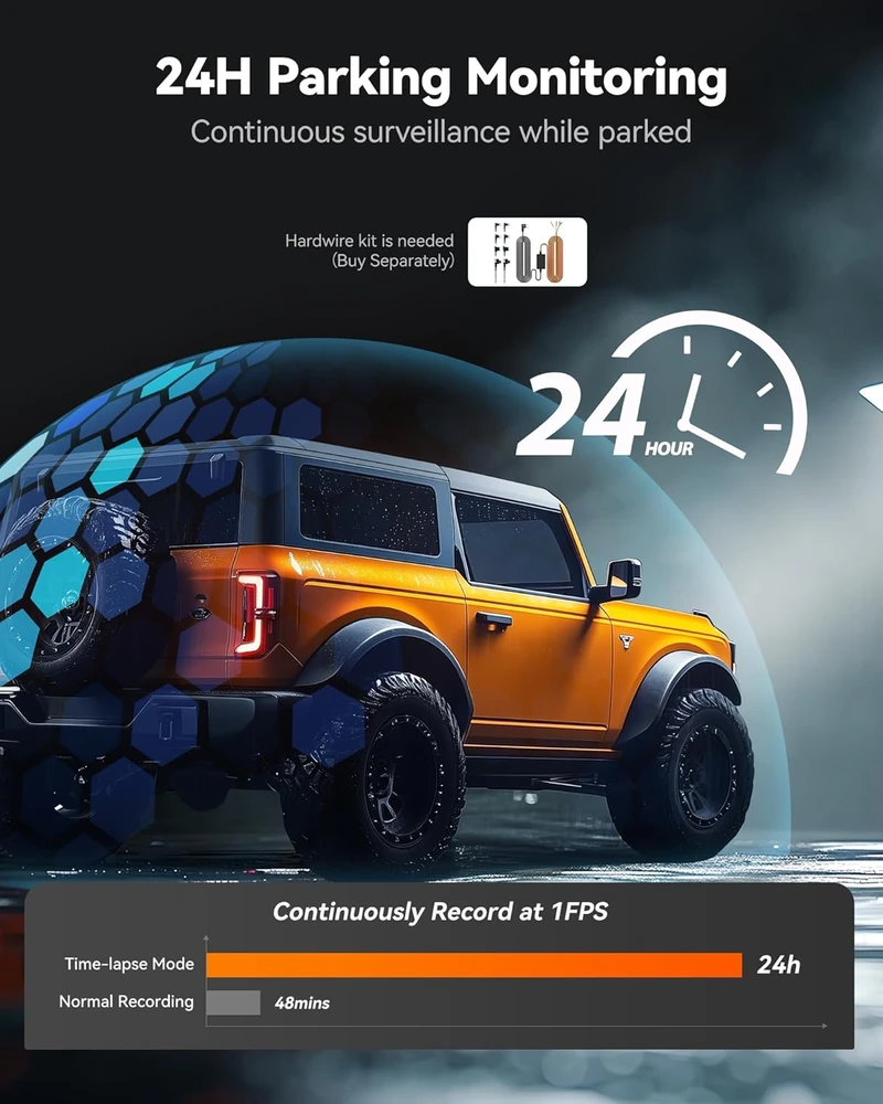 WOLFBOX veidrodinė automobilio vaizdo registratorius 12" jutiklinis ekranas 4K + galinė kamera G840S