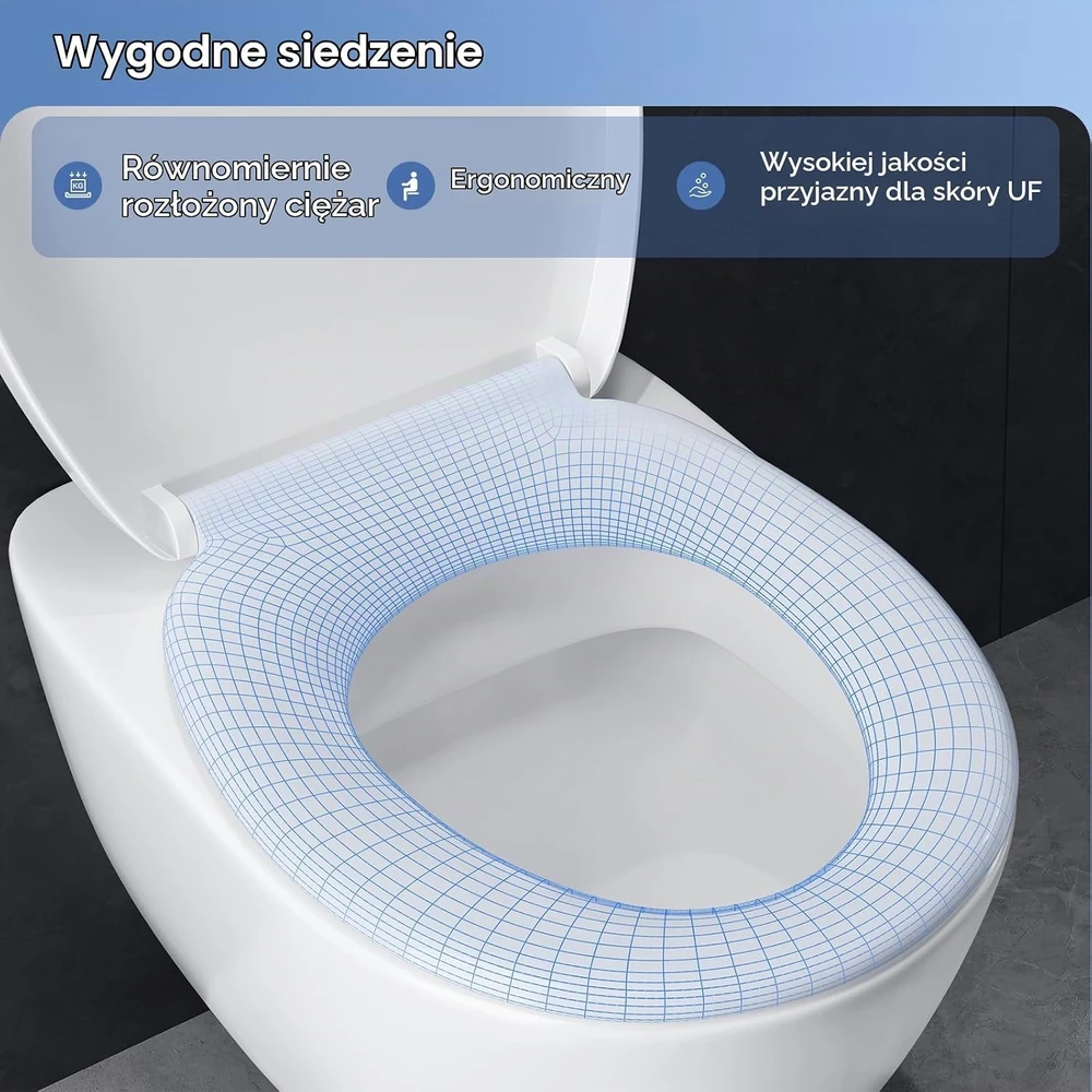 WOLTU lėtai nusileidžiantis antibakterinis O formos tualeto dangtis WS2423