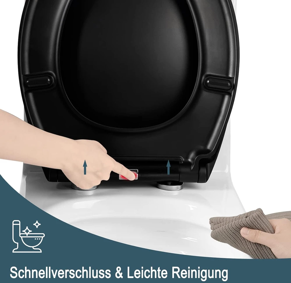 WOLTU ovalus duroplasto tualeto dangtis su Softclose ir Quick-Release funkcijomis W0ITT1002