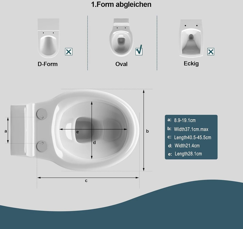 WOLTU ovalus duroplasto tualeto dangtis su Softclose ir Quick-Release funkcijomis W0ITT1002