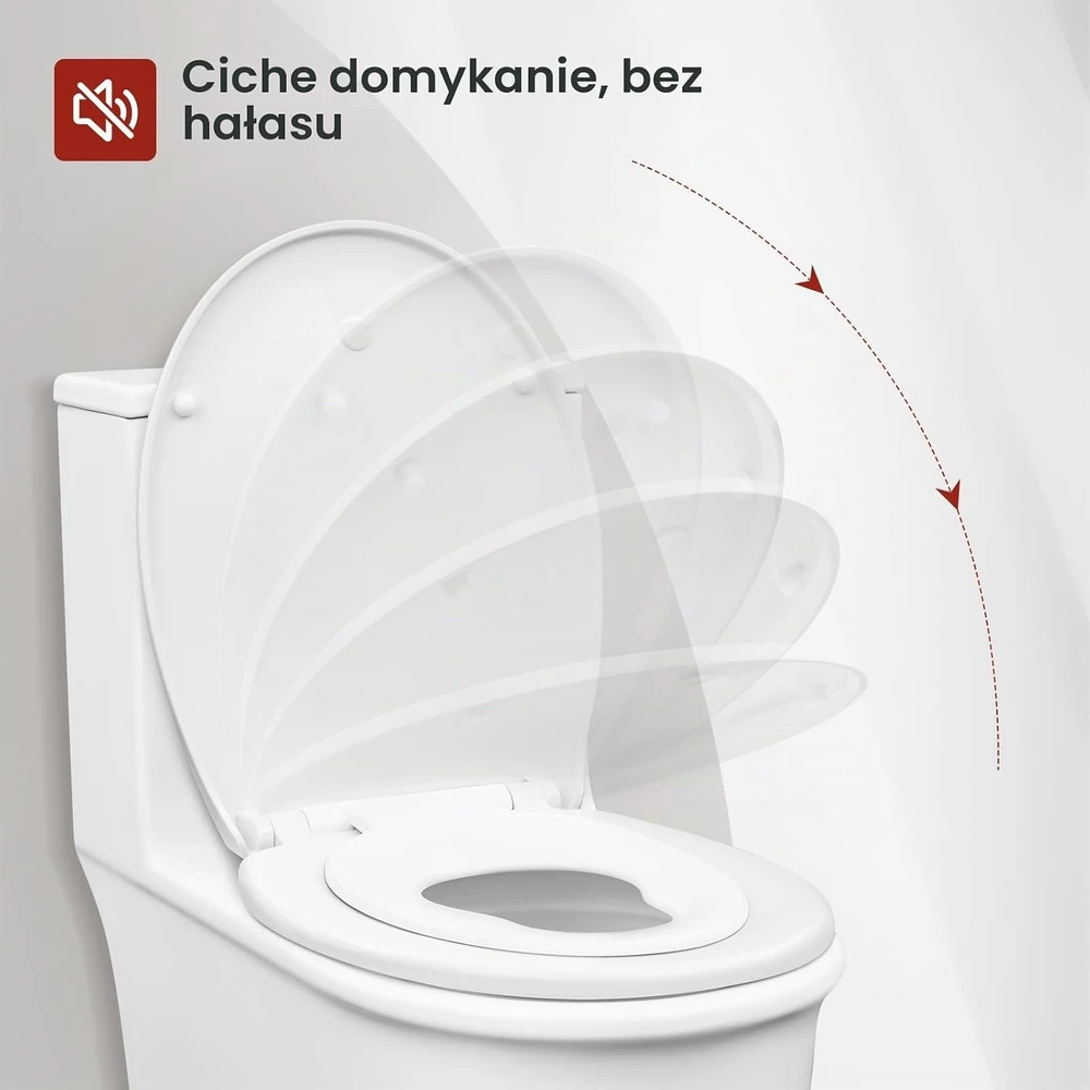 WOLTU tualeto sėdynė su lėto nusileidimo mechanizmu, vaikiška sėdyne ir Fix-Clip WOLTU