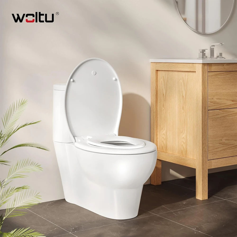 WOLTU tualeto sėdynė su lėto nusileidimo mechanizmu, vaikiška sėdyne ir Fix-Clip WOLTU