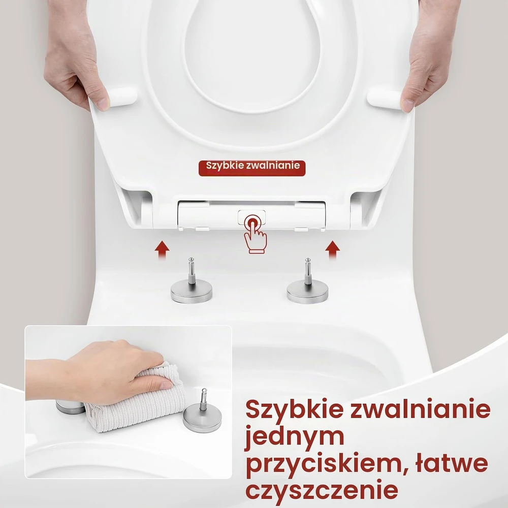 WOLTU tualeto sėdynė su lėto nusileidimo mechanizmu, vaikiška sėdyne ir Fix-Clip WOLTU