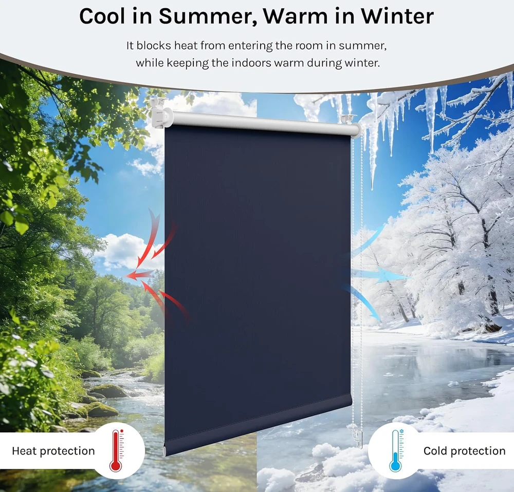 WOLTU užtemdanti termo roleta 90 x 160 cm, mėlyna, TR5700be01