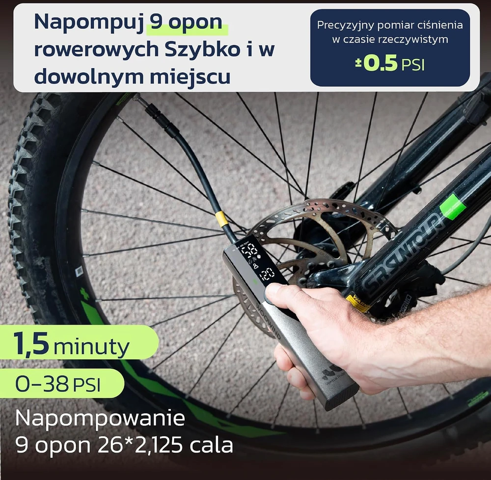 Woowind Ventus Ride Przenośny kompresorius rowerowy