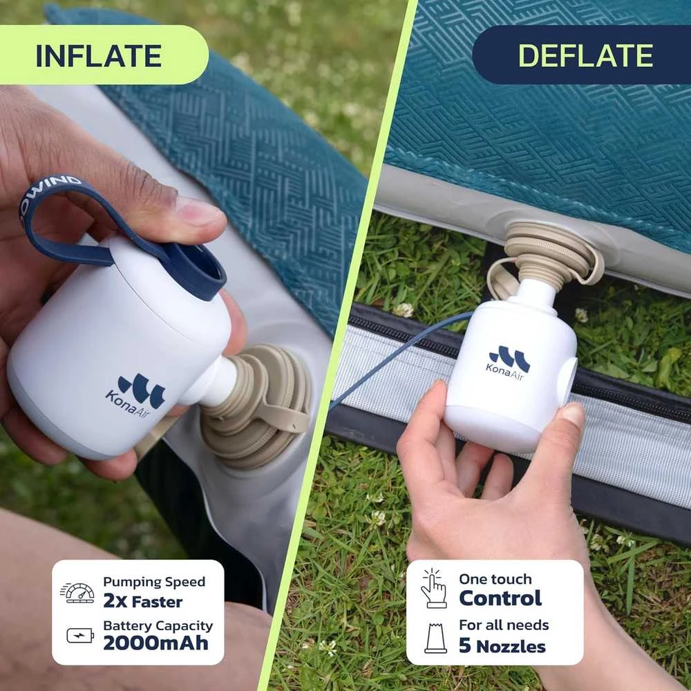 Woowind elektrinė nešiojama oro pompa 200 l/min, 2000 mAh, LED žibintas, mini, V05