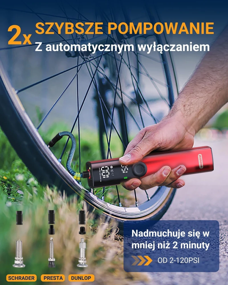 Woowind nešiojamas elektrinis padangų kompresorius BP188-150PSI, 150 PSI, USB